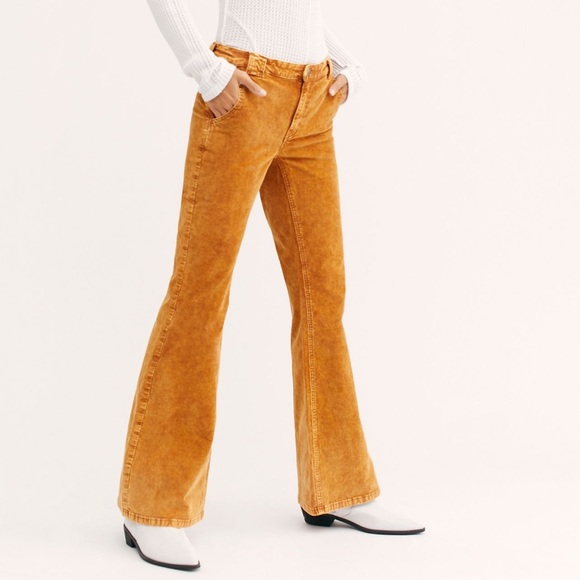 Free People Mesa Corduroy Pants Hiphugger Mid Rise Size 25